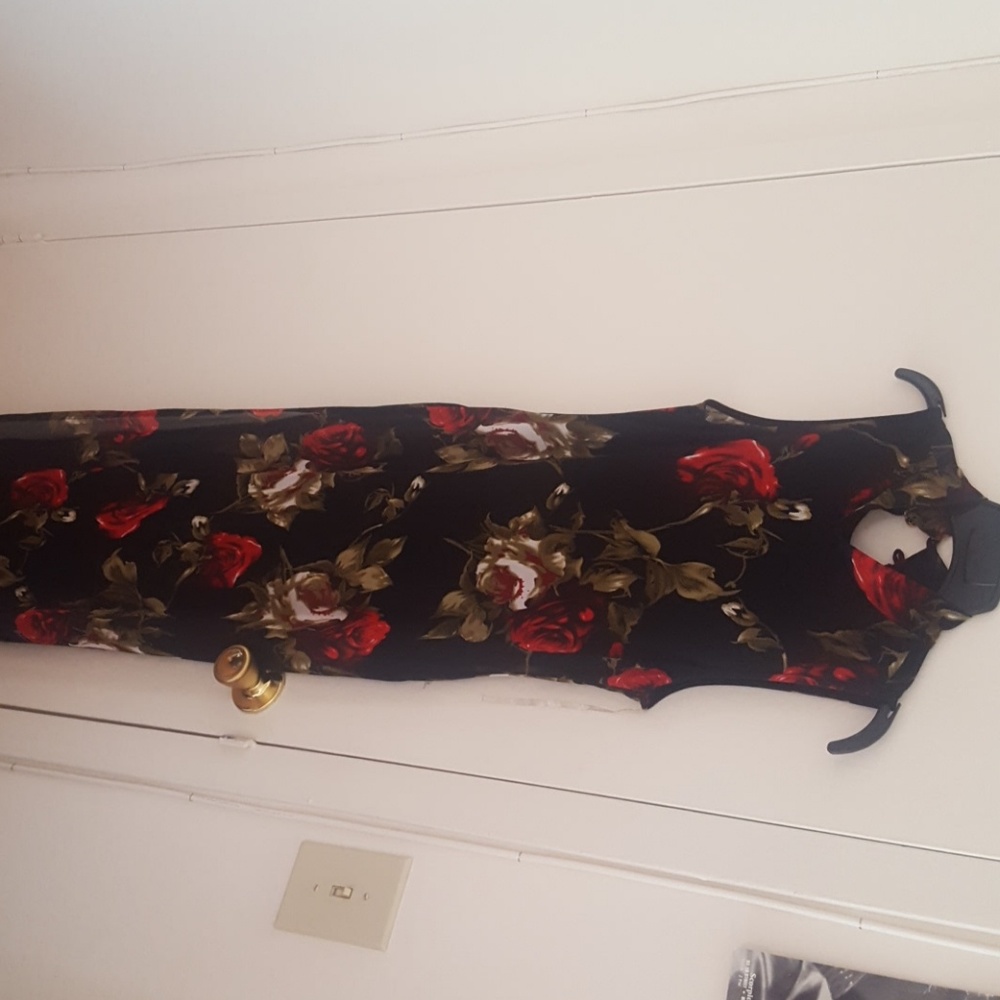 Flower sheer dress/body suit attached